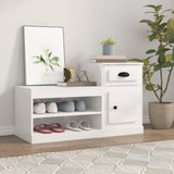 Vidaxl Cabinet da scarpe 100x42x60 cm Properpata in legno Bianco lucido