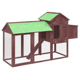 Vidaxl Chicken Coop 193x65x117 cm Solid Pine Mokka sylinder