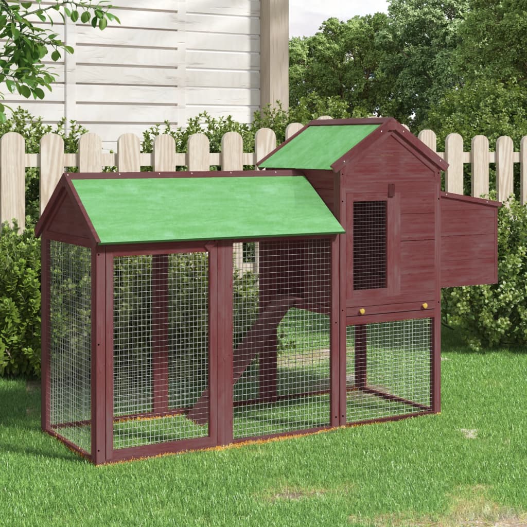 Vidaxl Chicken Coop 193x65x117 cm Solid Pine Mokka sylinder