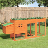 Vidaxl Chicken Coop 204x50x84 cm Solid fyrretræbrun