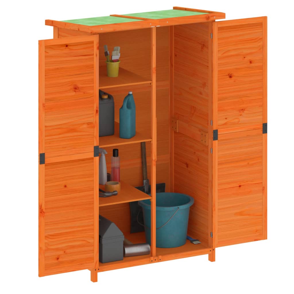 Vidaxl Garden Shed 83x57x140 cm Solid fyrretræbrun