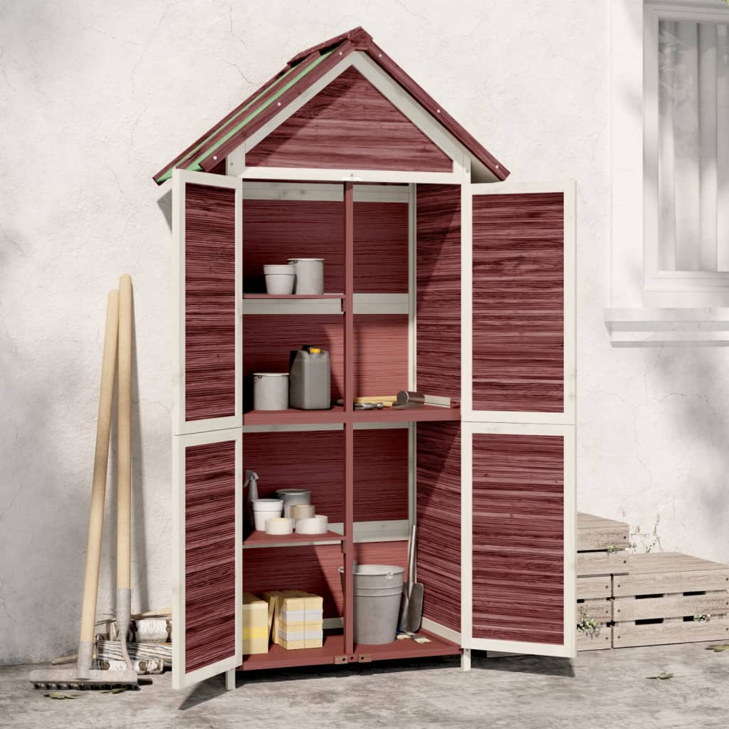 Vidaxl Garden Shed 89x52.5x175 cm Solid Pine Mocha -farvet