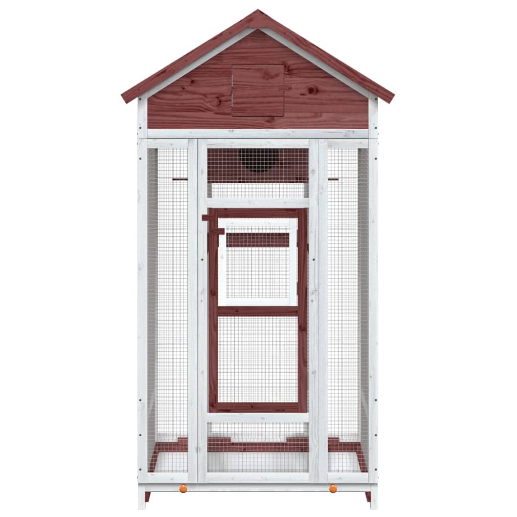 Vidaxl Aviary 91.5x53x170 cm Solid Pine Mugger -farvet