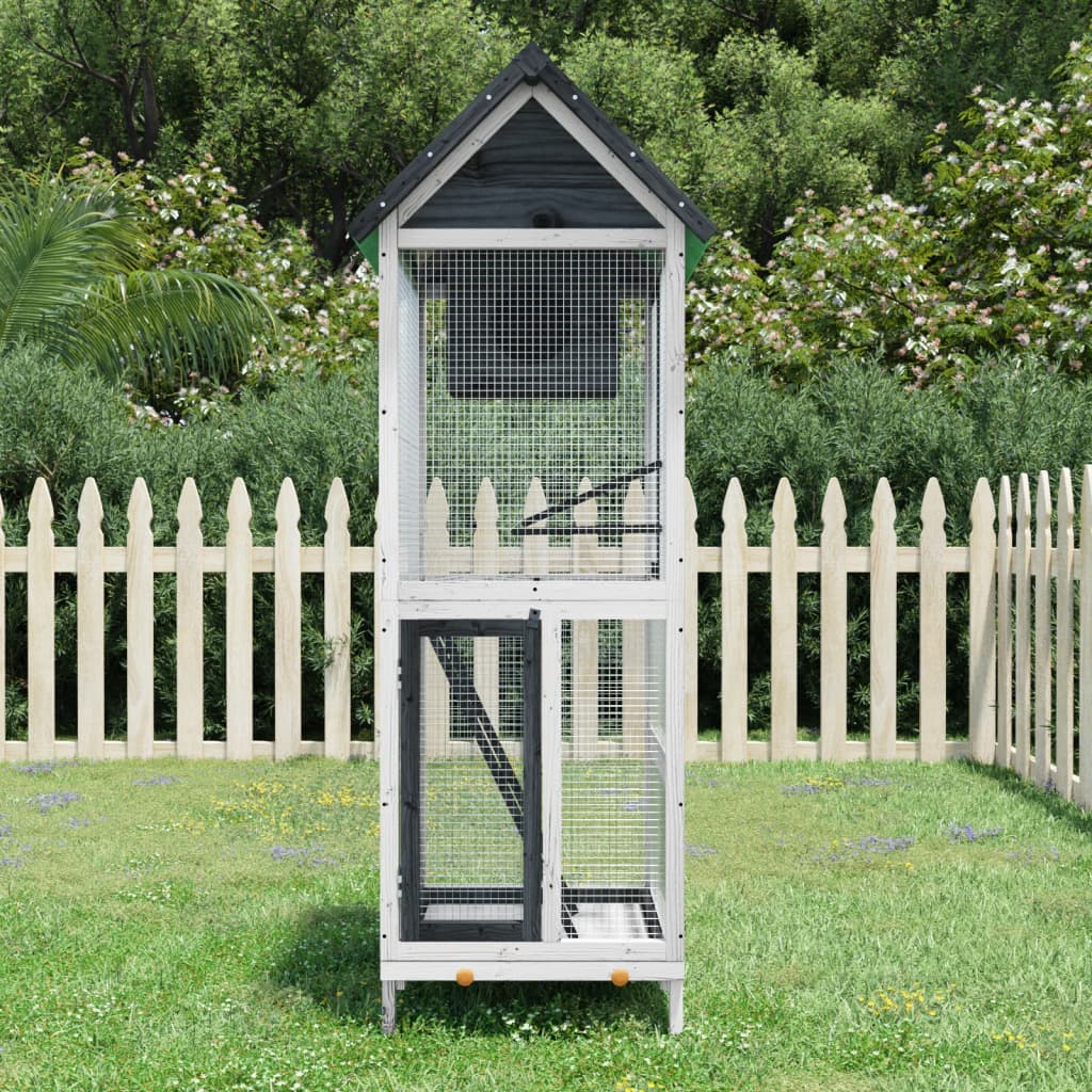 Vidaxl aviary 60x58.5x160 cm Solid pine Gray