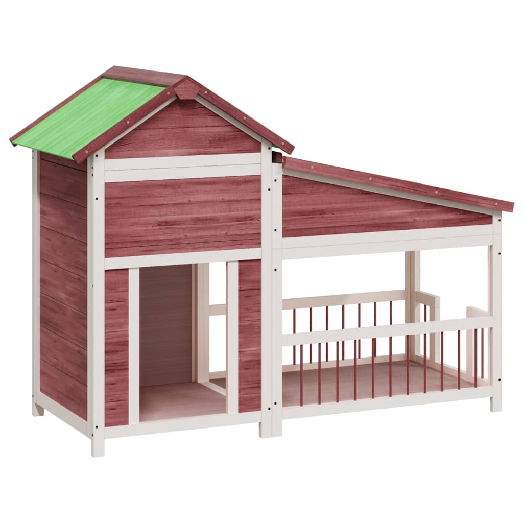 Vidaxl Dog Loft 143x60,5x109 cm pevné borovice mugger -colored