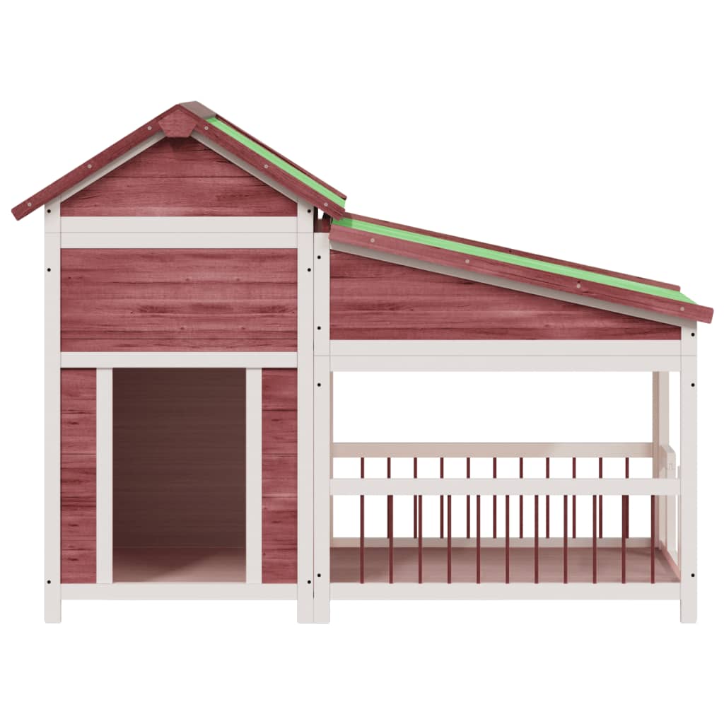 Vidaxl Dog Loft 143x60,5x109 cm pevné borovice mugger -colored