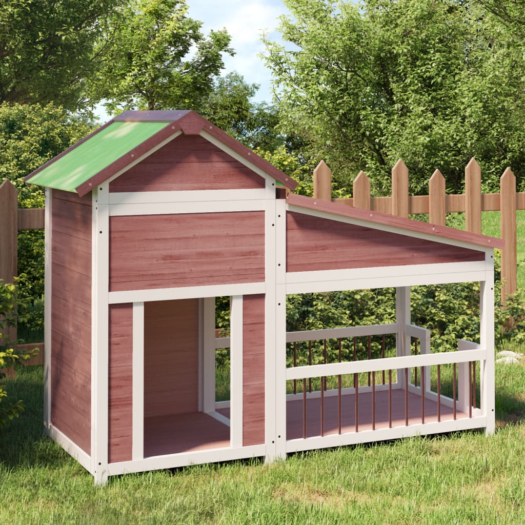 Vidaxl Dog Loft 143x60,5x109 cm pevné borovice mugger -colored