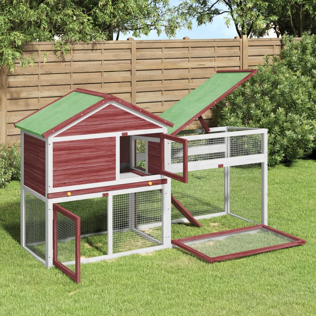 Vidaxl Rabbit Hutch 185,5x60,5x109,5 cm pevná borovice mocha -colored