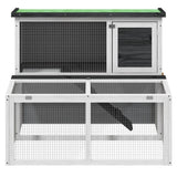 Vidaxl Rabbit Hutch 102x90x84.5 cm Grigio in pino solido