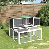 Vidaxl Rabbit Hutch 102x90x84.5 cm Grigio in pino solido