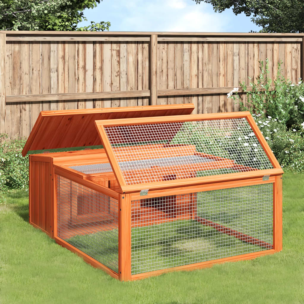 Vidaxl Rabbit Hutch 117.5x97x47,5 cm Pinna solido marrone