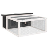 Vidaxl Rabbit Hutch 117.5x97x47,5 cm grigio grigio in pino solido