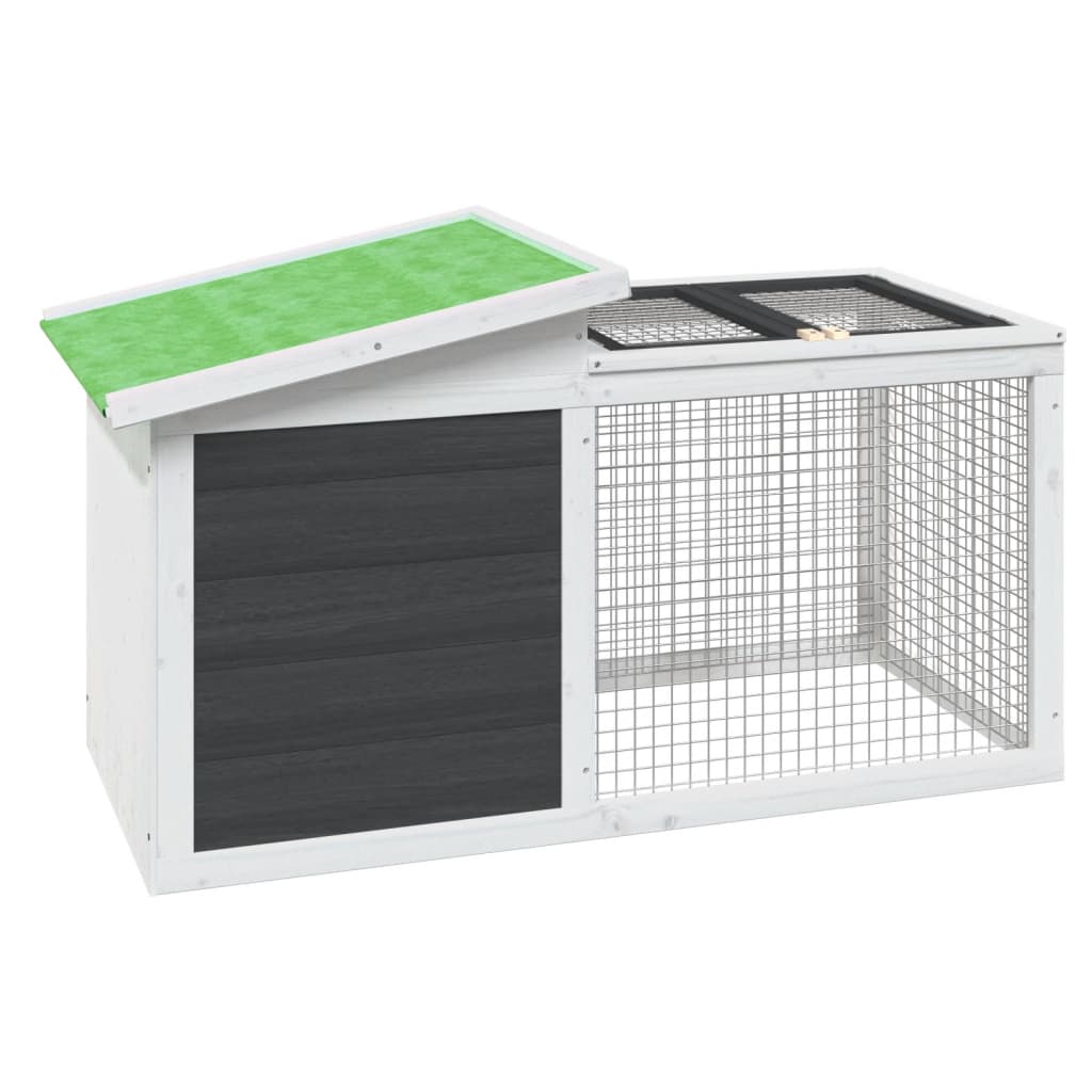 Vidaxl Rabbit Hutch 100.5x54x55 cm Solid furugrå