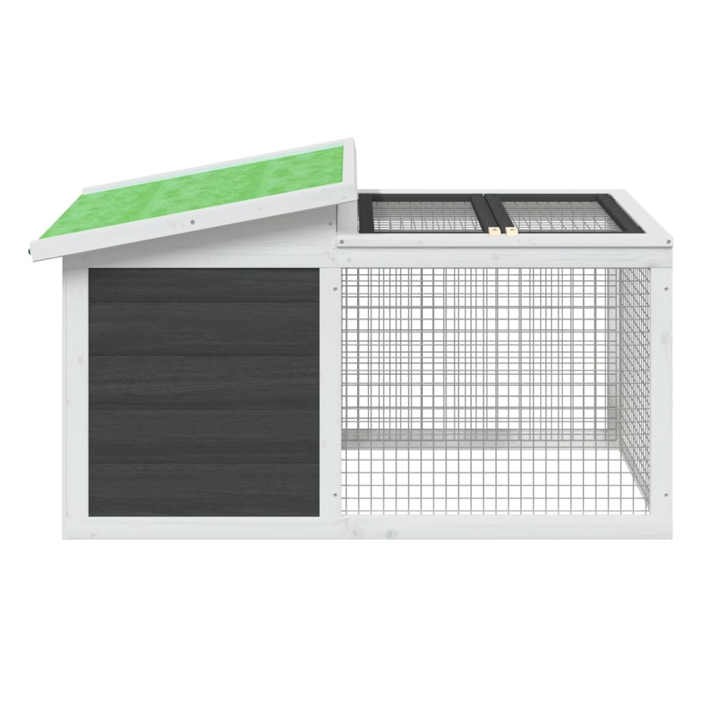 Vidaxl Rabbit Hutch 100.5x54x55 cm Solid furugrå