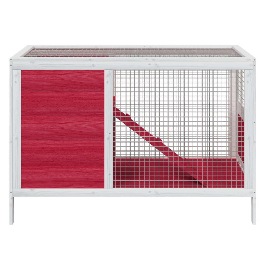 Vidaxl Rabbit hutch 103x44x69.5 cm Solid pine red red