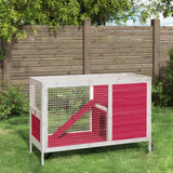 Vidaxl Rabbit hutch 103x44x69.5 cm Solid pine red red