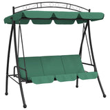 VidaXL Swing bench with awning 198 cm fabric and steel green