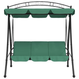 VidaXL Swing bench with awning 198 cm fabric and steel green