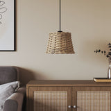 Vidaxl Ceiling lampshade Ø20x15 cm Wicker Brown