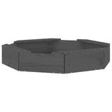 Vidaxl sandbox with benches octagonal solid pine gray gray