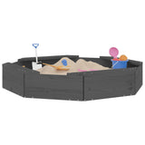 Vidaxl Sandbox mat Bänken octagonal halte Pine Grey gro