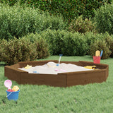 Vidaxl sandbox with benches octagonal solid pine honey brown