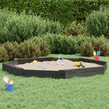 Vidaxl sandbox with benches octagonal solid pine gray gray