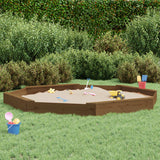 Vidaxl Sandbox con panchine Miele di pino solido ottagonale marrone