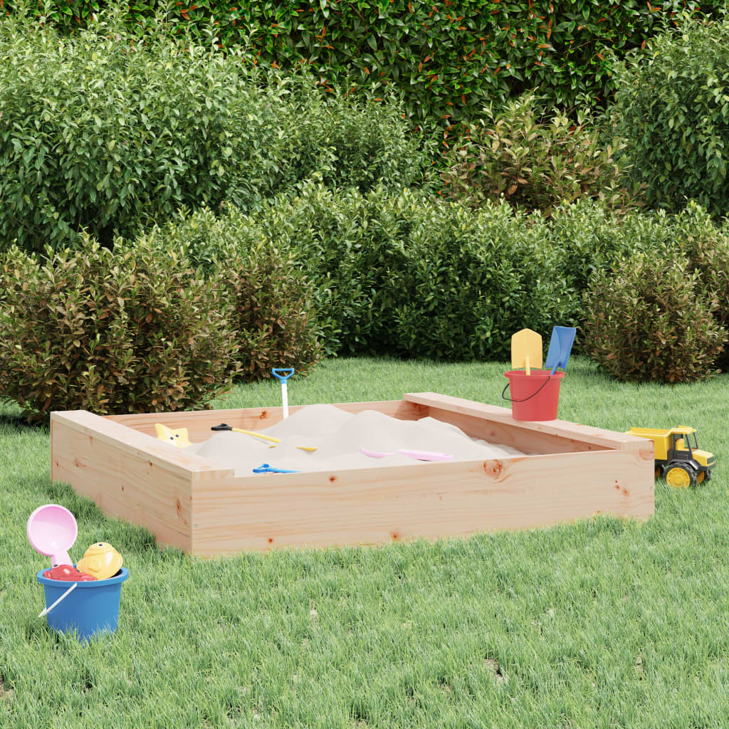 Vidaxl Sandbox con panchine Pinna solida quadrata