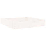 Vidaxl sandbox with benches square solid pine white