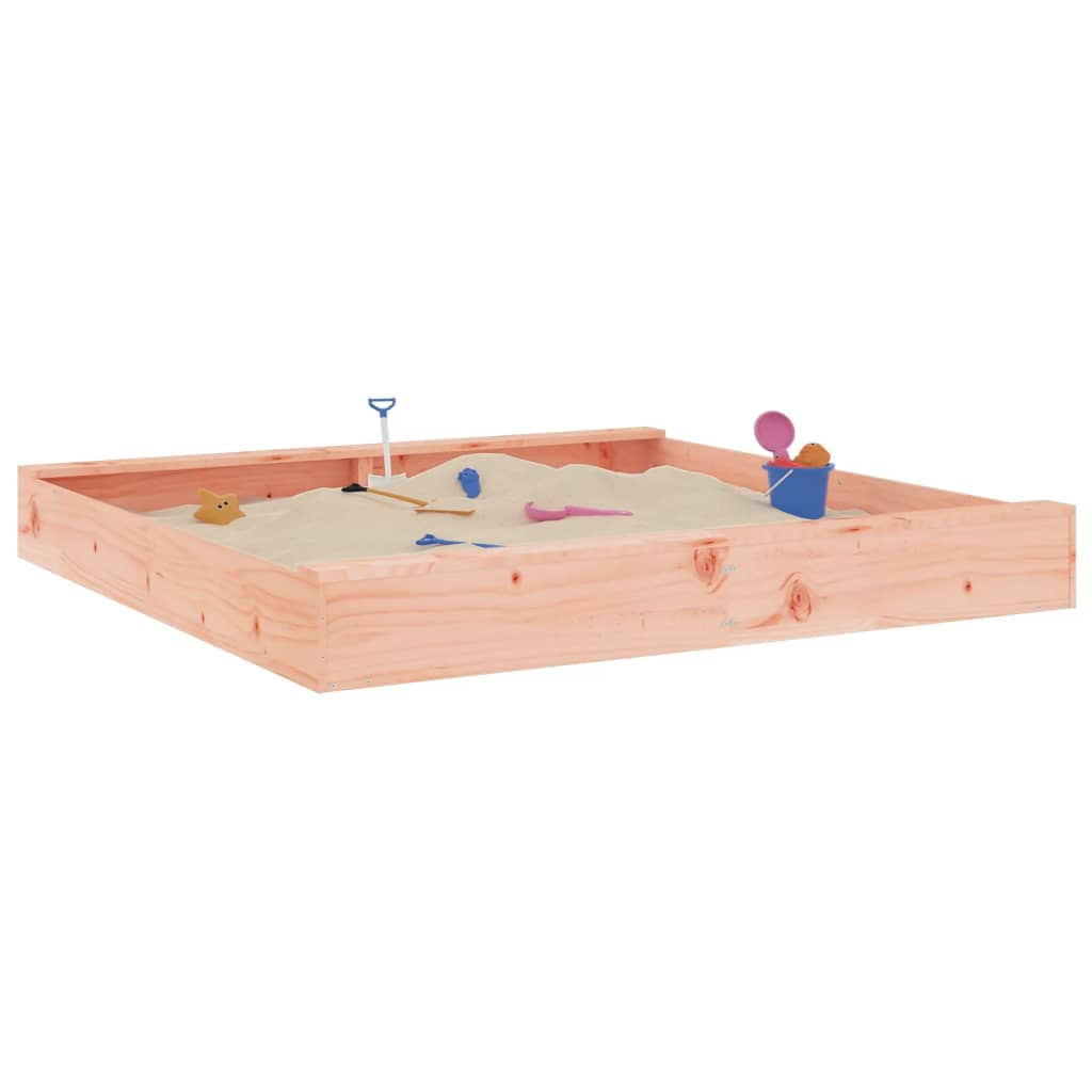 VidaXL sandpit with benches square solid douglashout