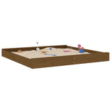 Vidaxl Sandbox con panchine Miele di pino solido quadrato marrone