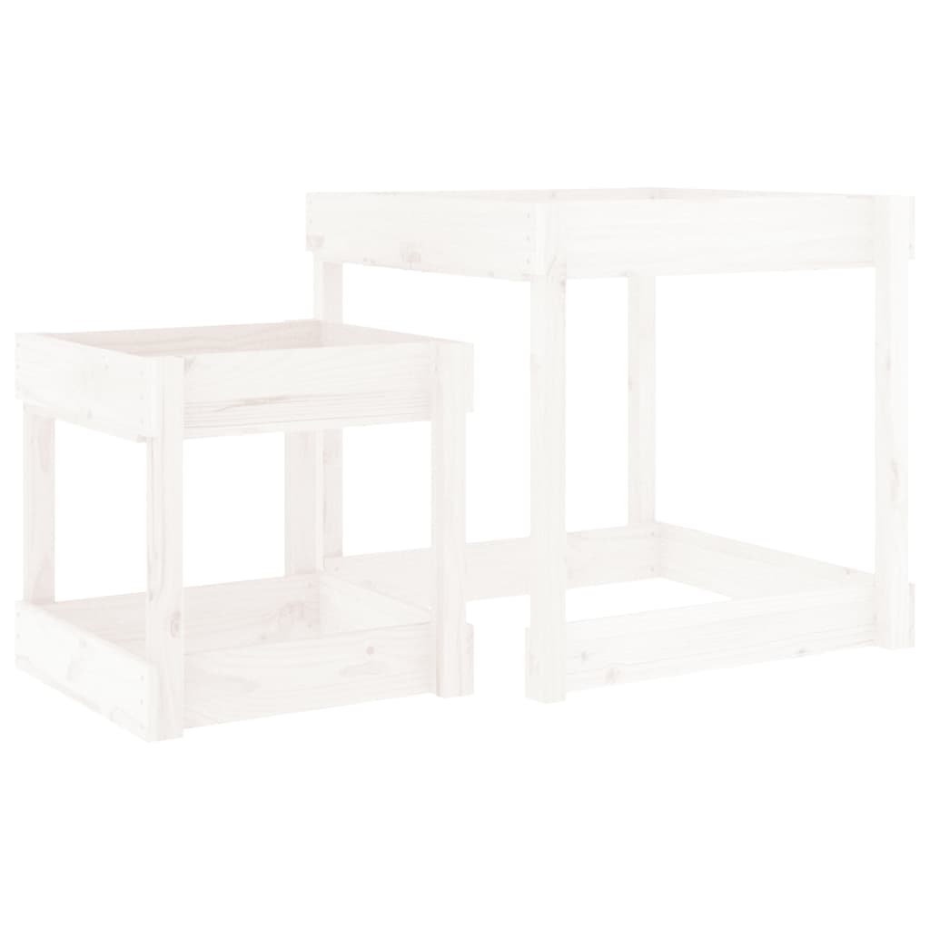 Vidaxl sand tables 2 pcs solid pine white