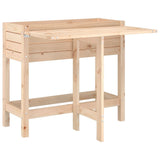 Vidaxl Planter with folding table top Solid pine