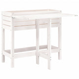 VidaXL Planter with folding table top Solid pine white