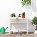 VidaXL Planter with folding table top Solid pine white