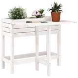 VidaXL Planter with folding table top Solid pine white