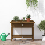 VidaXL Planter with folding table top Pine wood Honey brown