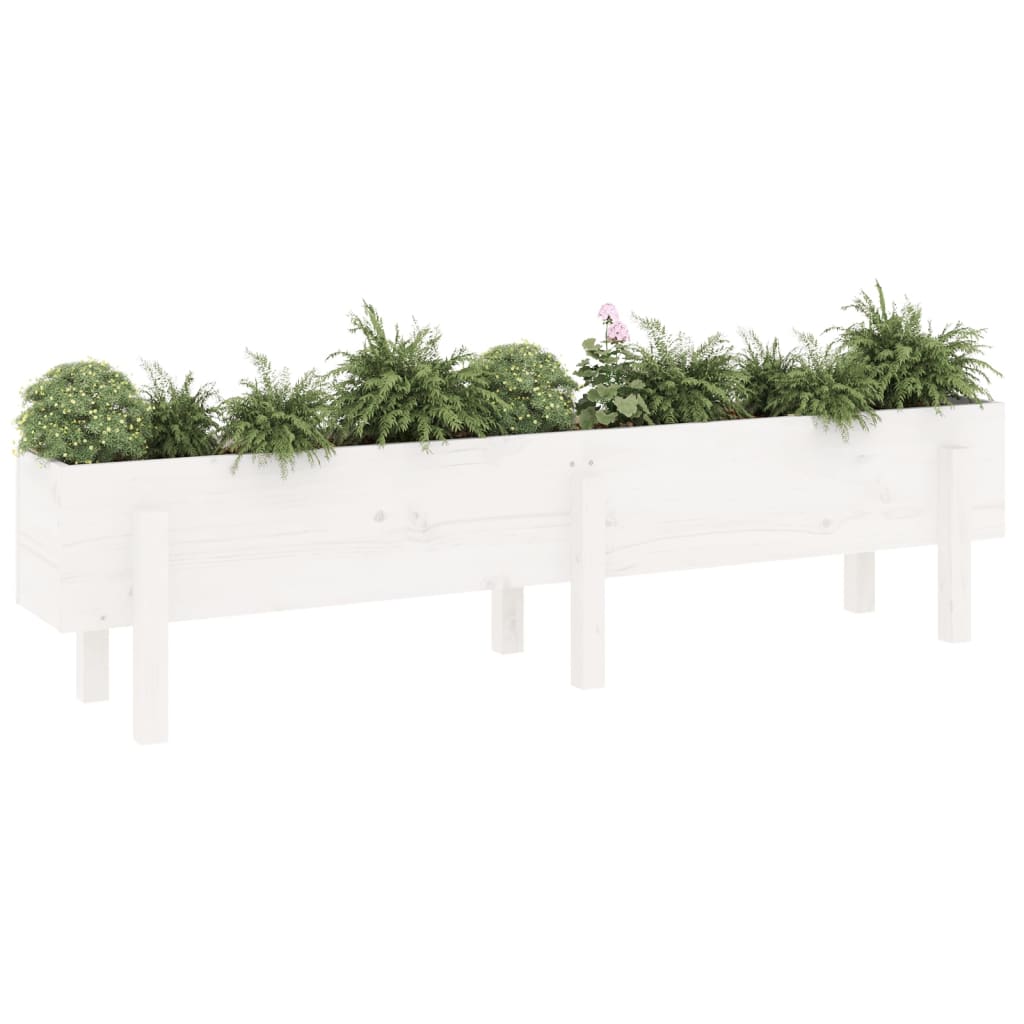 VidaXL Planter raised 160x30x38 cm Solid pine white