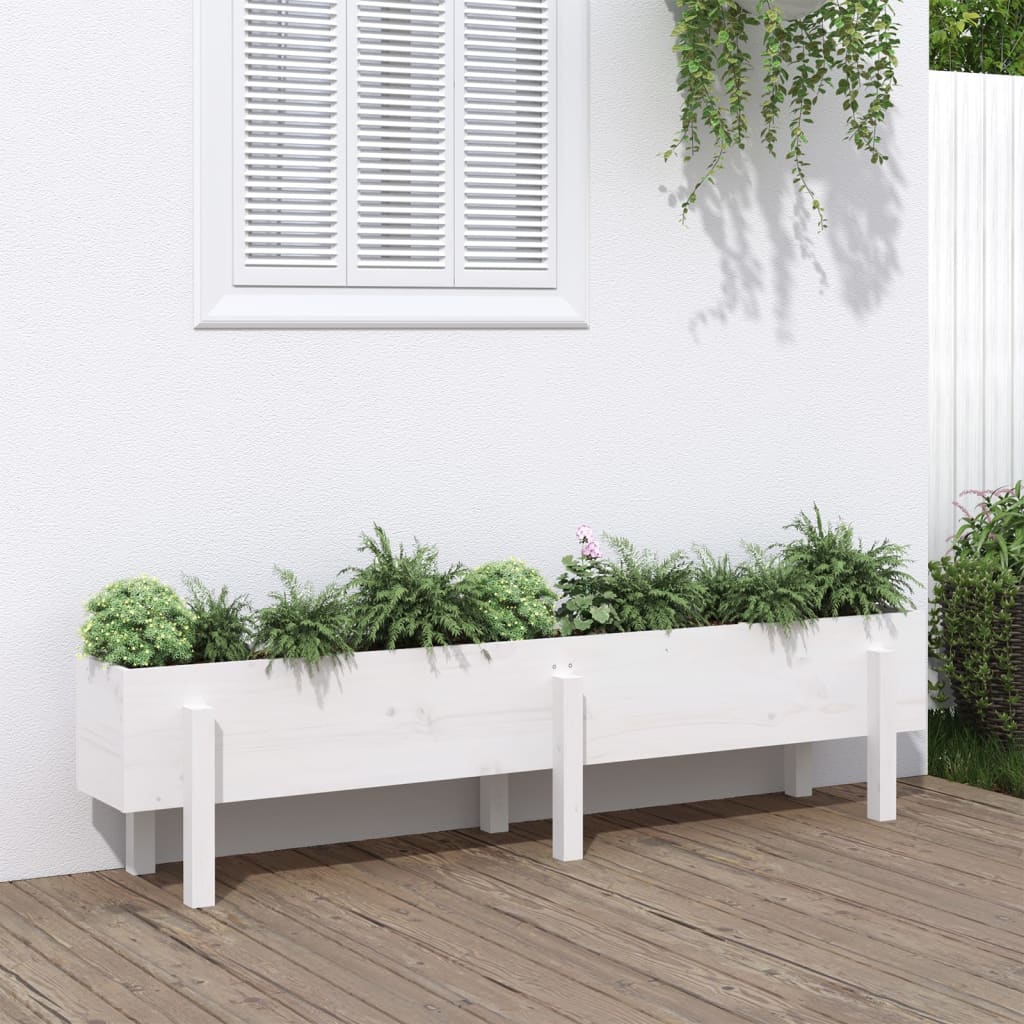 VidaXL Planter raised 160x30x38 cm Solid pine white