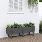 Vidaxl Planter hevet 121x30x38 cm Solid furugrå