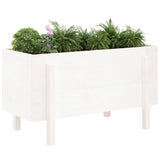 Vidaxl Planter huet 101x50X57 cm feste Péiere wäiss gekräizt