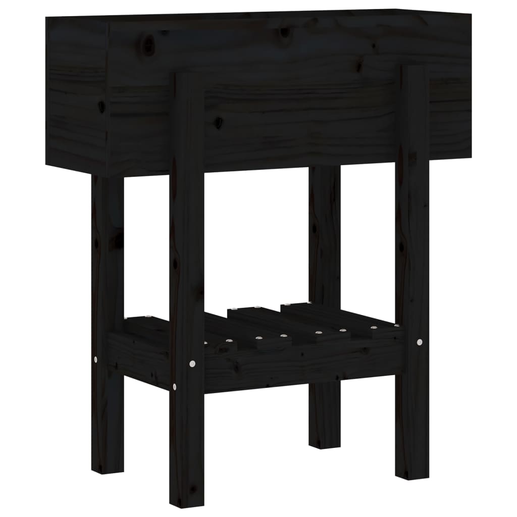 Casella di pianificazione Vidaxl 62x30x69 cm Pino solido nero