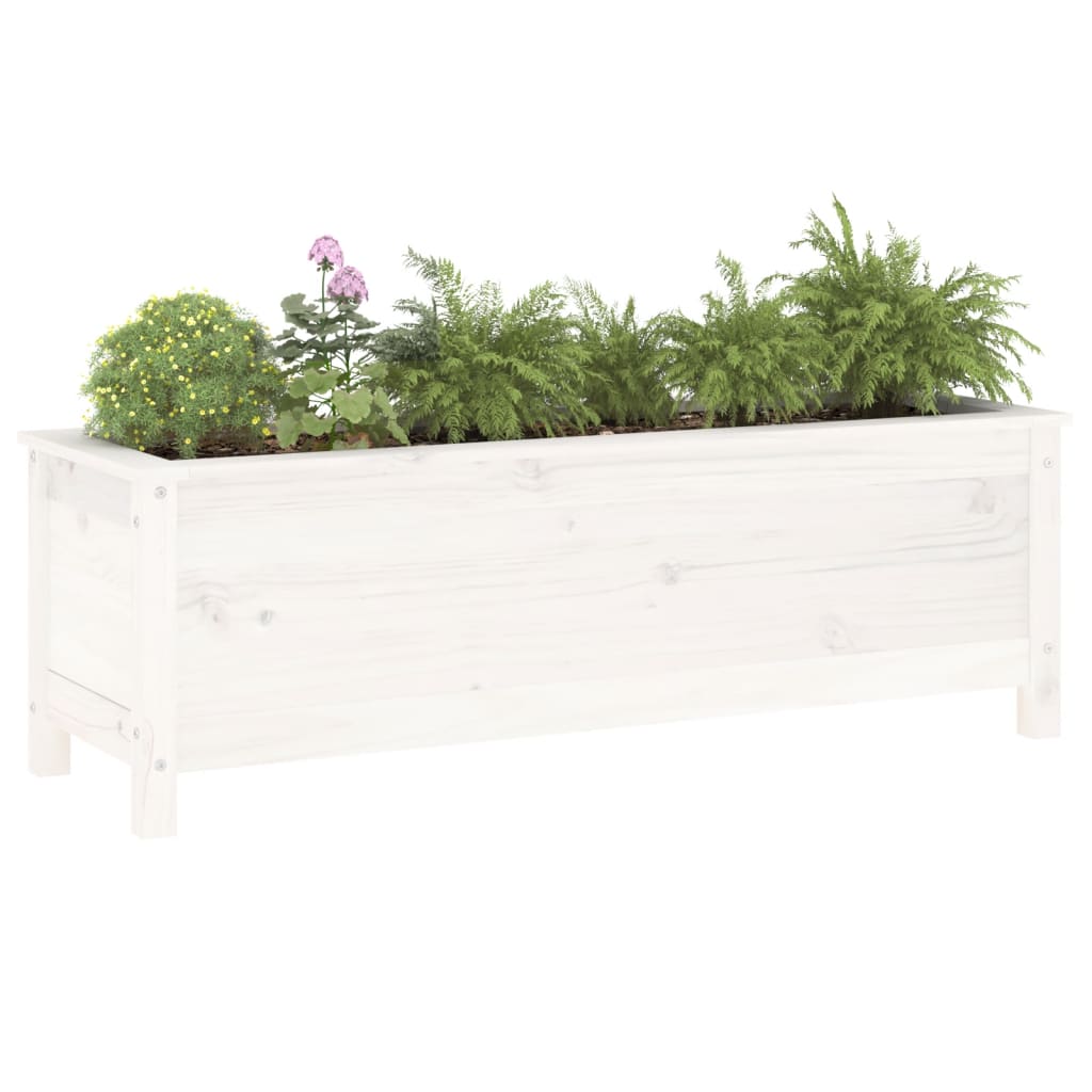 Vidaxl Planter crió 119.5x40x39 cm de pino sólido blanco