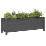 VidaXL Planter raised 119.5x40x39 cm Solid pine Gray