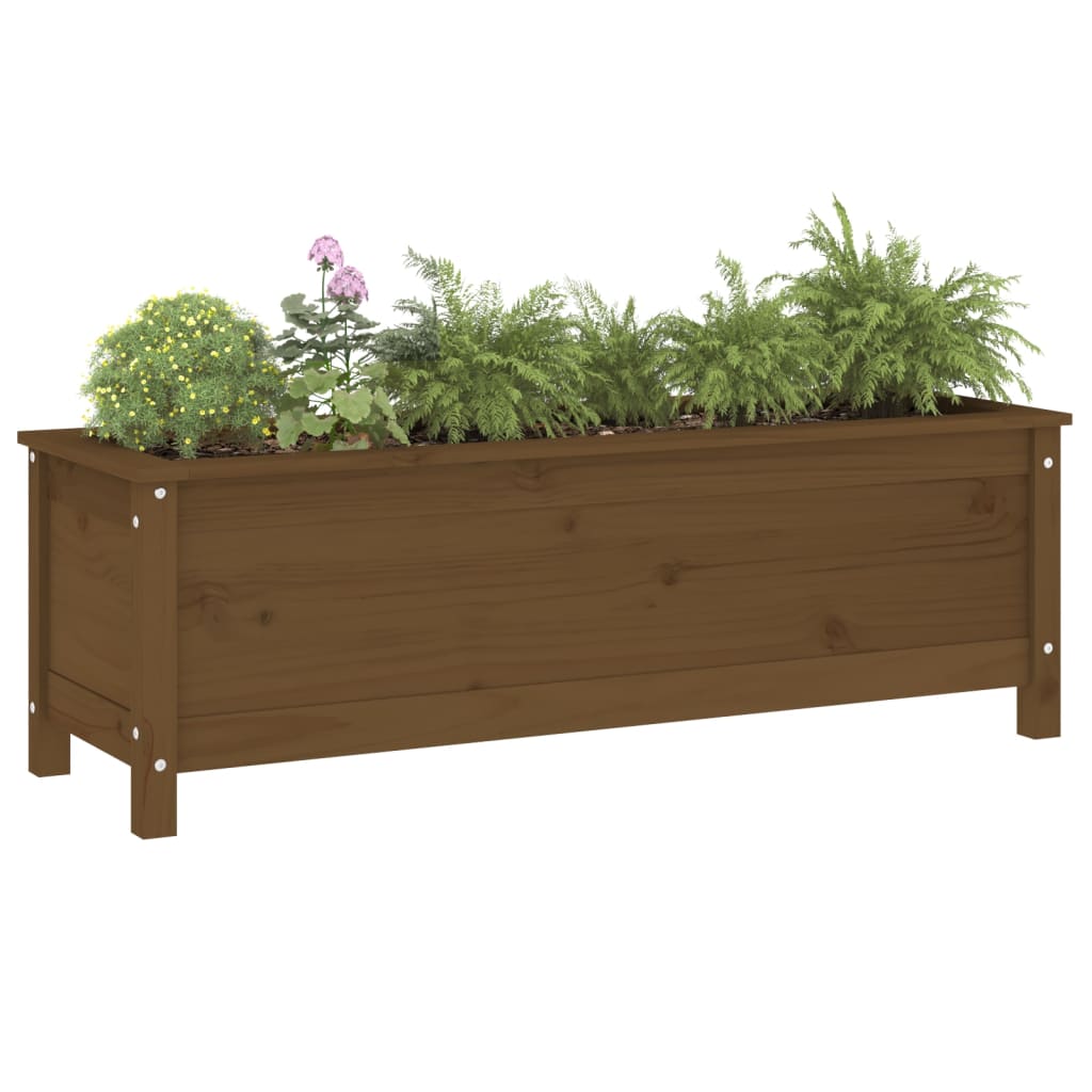 Vidaxl Planter élevé 119.5x40x39 cm en pin solide brun miel