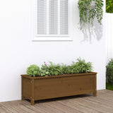 Vidaxl Planter élevé 119.5x40x39 cm en pin solide brun miel