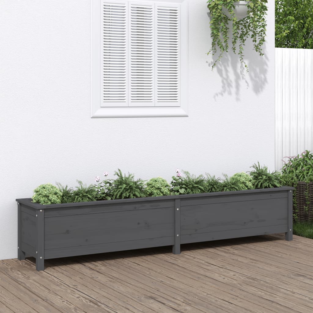 Vidaxl Planter höjt 199.5x40x39 cm fast tallgrå