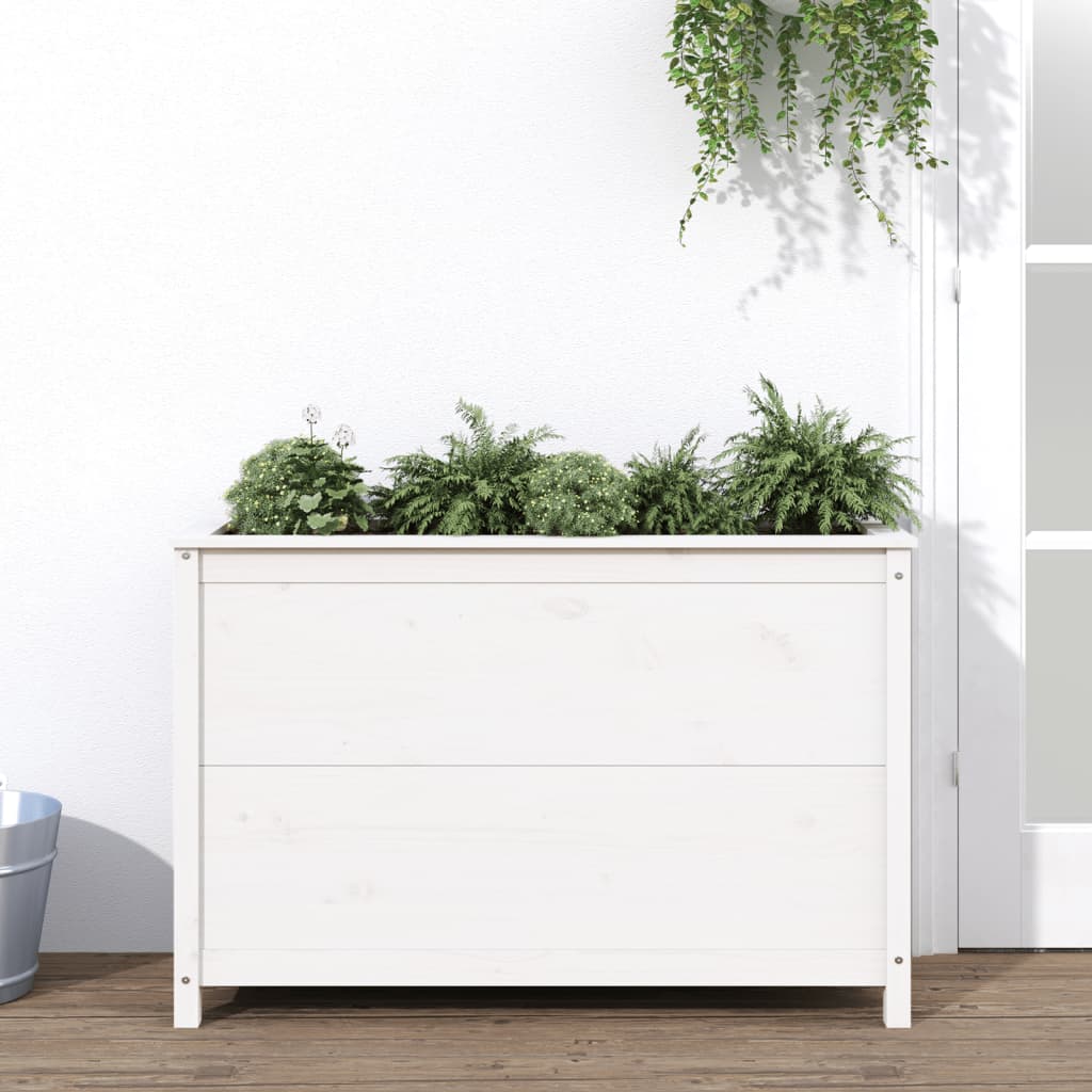 Vidaxl Planter hevet 119,5x40x78 cm Solid furuhvit