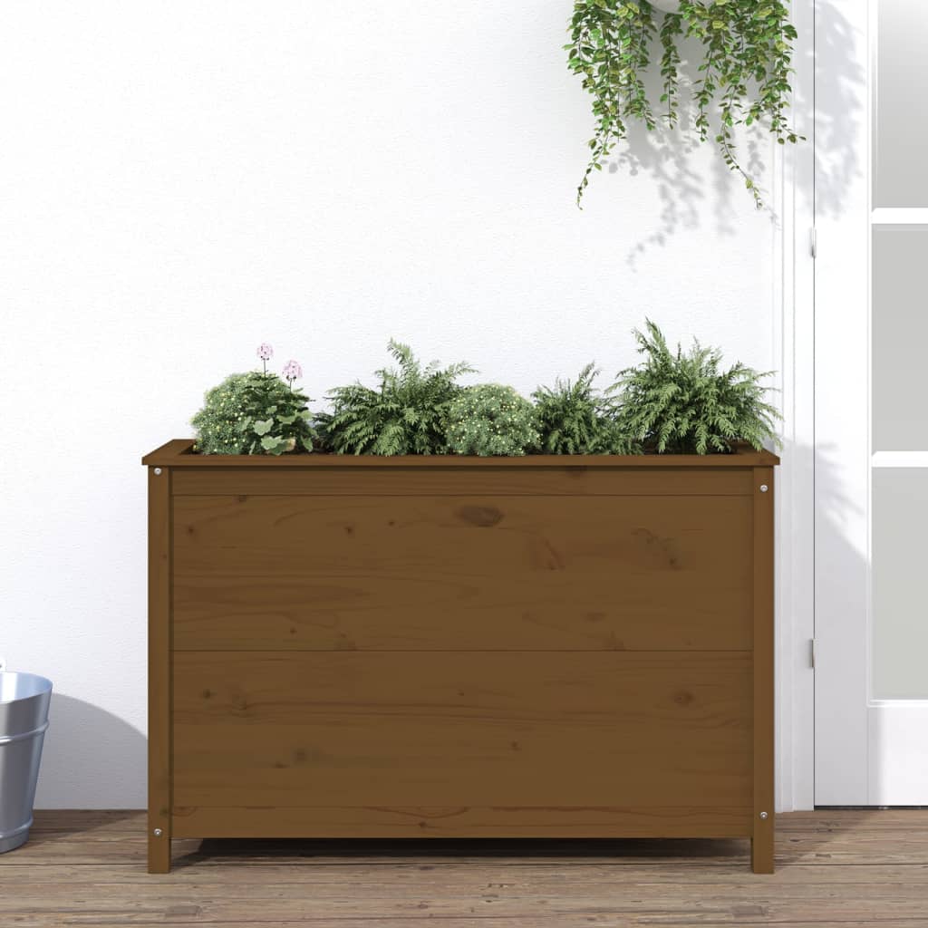 Vidaxl planter hævet 119,5x40x78 cm solid fyrretræ honningbrun